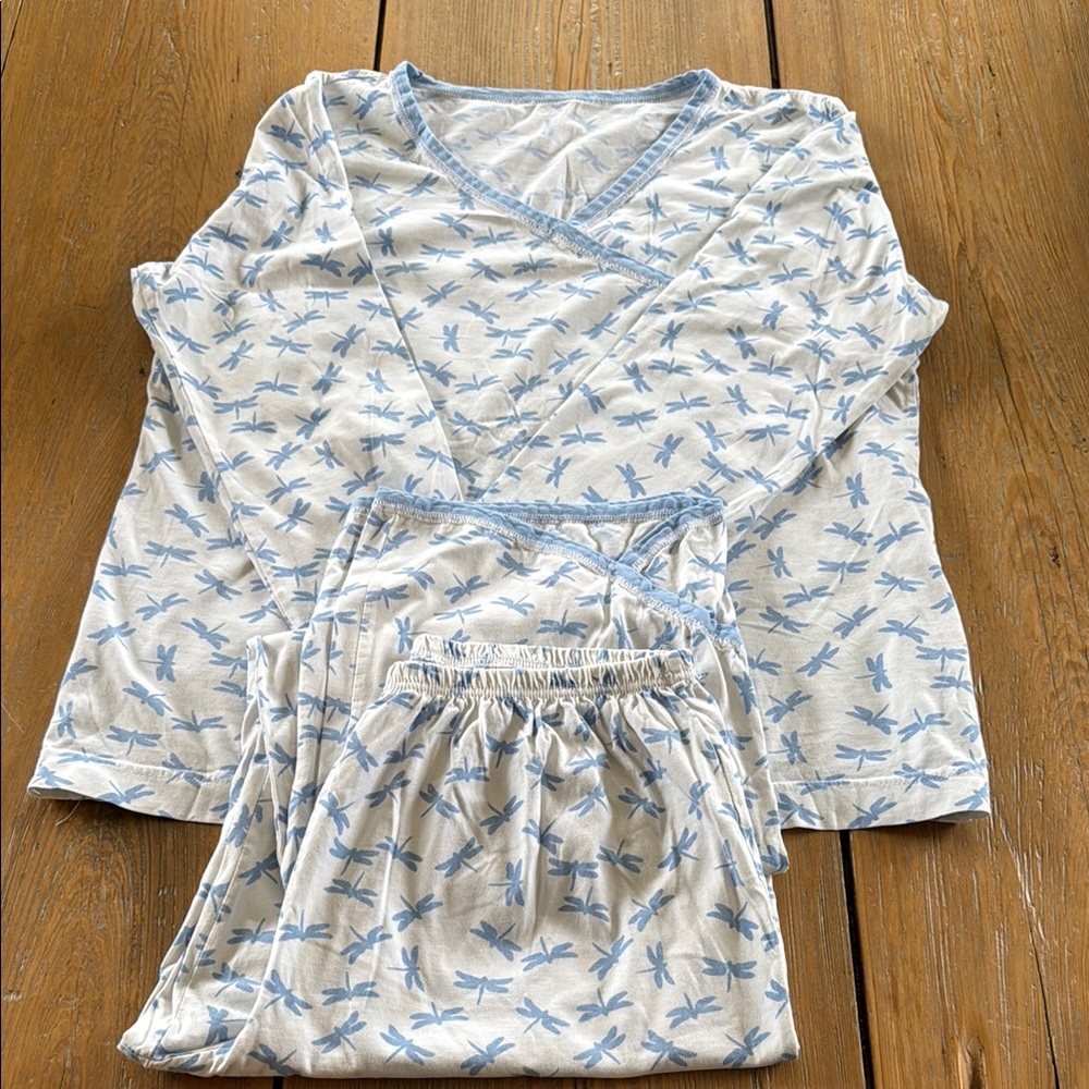 Garnet Hill Asian Wrap PJ’s, Size M
